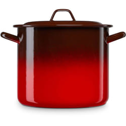Briebe - Ignea Marmite à Induction 28cm, Faitout 13L avec Couvercle Acier Émaillé Tous Feux Rouge