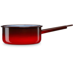 Ignea Casserole à Lait, Acier Émaillé 16cm, Bouilloire Poignée 1,4L Induction, Vintage Rouge - Briebe