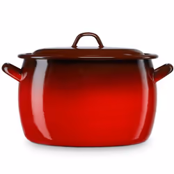 Faitout à Induction 34cm Marmite 20L avec Couvercle Acier Émaillé Tous Feux Briebe Ignea  Rouge 03332