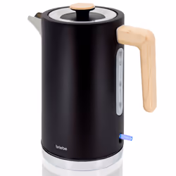 Briebe KT1165BLK, 1,7 L, 2200 W, Noir, Acier inoxydable, Indicateur de niveau d'eau, Arrêt de sécurité en cas de surchauffe