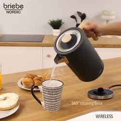 Briebe KT1165BLK bouilloire 1,7 L 2200 W Noir - Vue supplémentaire 8