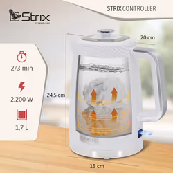 Briebe KT1168WHT bouilloire 1,7 L 2200 W Blanc - Vue supplémentaire 5