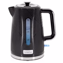 Briebe KT1168BLK, 1,7 L, 2200 W, Noir, Acier inoxydable, Indicateur de niveau d'eau, Arrêt de sécurité en cas de surchauffe