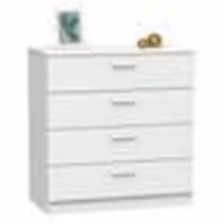 Commode Chambre Chiffonnier Meuble de Rangement avec 4 Tiroirs 78x74x40 cm Briebe Nova  Blanc 04391