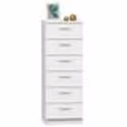 Commode Chambre Chiffonnier Meuble de Rangement avec 6 Tiroirs 110x40x40 cm Briebe Nova  Blanc 04414