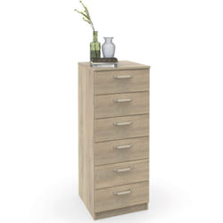 Briebe Prakt Commode Chambre, Chiffonnier Meuble de Rangement avec 6 Tiroirs, 110x40x40 cm Bois