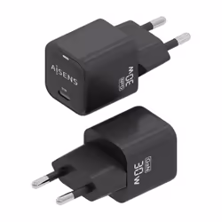 AISENS ASCH-30W1P019-BK chargeur d'appareils mobiles Universel Noir Secteur Charge rapide Intérieure