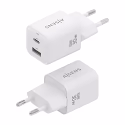AISENS ASCH-30W2P020-W chargeur d'appareils mobiles Universel Blanc Secteur Charge rapide Intérieure