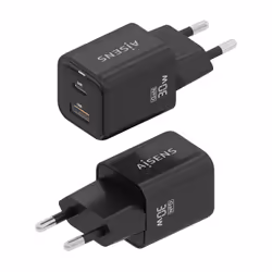 AISENS ASCH-30W2P021-BK chargeur d'appareils mobiles Universel Noir Secteur Charge rapide Intérieure