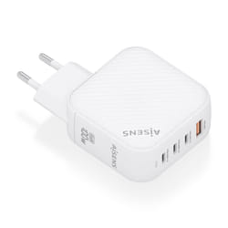 AISENS ASCH-100W4P028-W chargeur d'appareils mobiles Universel Blanc Secteur Charge rapide Intérieure