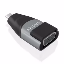 AISENS A109-0863, VGA, USB C, Noir, Gris