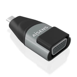 AISENS A109-0863 changeur de genre de câble VGA USB C Noir, Gris