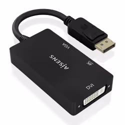AISENS A125-0861, 0,15 m, DisplayPort, VGA + HDMI + DVI, Mâle, Femelle, Droit