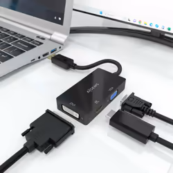 AISENS A125-0861 câble vidéo et adaptateur 0,15 m DisplayPort VGA + HDMI + DVI Noir - Vue supplémentaire 4