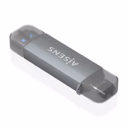 AISENS ASCR-2AC08-GR, MMC, MMCmicro, MicroSD (TransFlash), RS-MMC, SD, Gris, RoHS, CE, USB 3.2 Gen 1 (3.1 Gen 1) Type-A/Type- ...