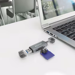 AISENS ASCR-2AC08-GR lecteur de carte mémoire USB 3.2 Gen 1 (3.1 Gen 1) Type-A/Type-C Gris - Vue supplémentaire 4