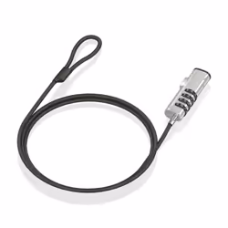 AISENS ASLK-D50N05-BK, 1,5 m, Nano, Verrouillage à combinaison, Acier, Noir