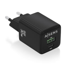 AISENS ASCH-30W2P038-BK chargeur d'appareils mobiles Universel Noir Secteur Charge rapide Intérieure