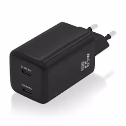 AISENS ASCH-65W2P040-BK chargeur d'appareils mobiles Universel Noir Secteur Charge rapide Intérieure