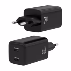 AISENS ASCH-65W2P040-BK chargeur d'appareils mobiles Universel Noir Secteur Charge rapide Intérieure