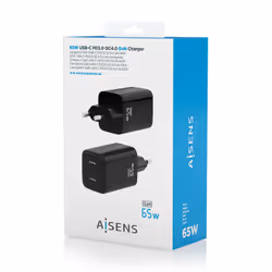AISENS ASCH-65W2P040-BK chargeur d'appareils mobiles Universel Noir Secteur Charge rapide Intérieure - Vue supplémentaire 6