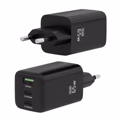AISENS ASCH-65W3P042-BK chargeur d'appareils mobiles Universel Noir Secteur Charge rapide Intérieure