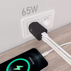 AISENS ASCH-65W3P042-BK chargeur d'appareils mobiles Universel Noir Secteur Charge rapide Intérieure - Vue supplémentaire 4