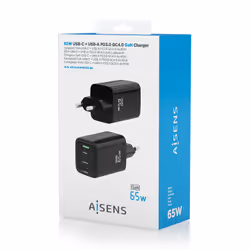 AISENS ASCH-65W3P042-BK chargeur d'appareils mobiles Universel Noir Secteur Charge rapide Intérieure - Vue supplémentaire 6