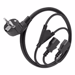 AISENS A132-0864 câble électrique Noir 3 m CEE7/7 Coupleur 2 x C13