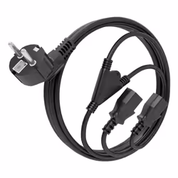 AISENS A132-0865 câble électrique Noir 3 m CEE7/7 Coupleur 2 x C13