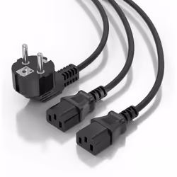 AISENS A132-0865 câble électrique Noir 3 m CEE7/7 Coupleur 2 x C13