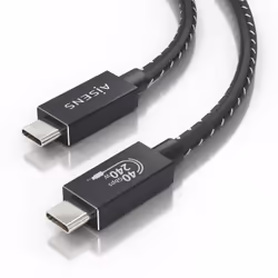 AISENS A156-0866 câble USB USB4 Gen 3x2 0,5 m USB C Noir