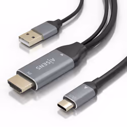 AISENS A109-0871 câble vidéo et adaptateur 1,8 m HDMI + USB USB Type-C Noir