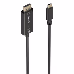 AISENS A109-0879, 1,8 m, USB Type-C, DisplayPort, Mâle, Mâle, Droit