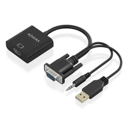 AISENS A115-0872 câble vidéo et adaptateur 0,2 m HDMI Type A (Standard) VGA (D-Sub) + 3.5mm + USB Type-A Noir