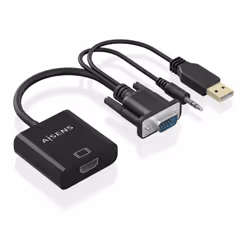 AISENS A115-0872 câble vidéo et adaptateur 0,2 m HDMI Type A (Standard) VGA (D-Sub) + 3.5mm + USB Type-A Noir