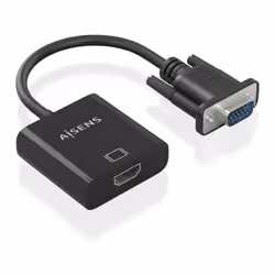 AISENS A115-0873 câble vidéo et adaptateur 0,2 m HDMI + 3.5mm + Micro-USB Type-B VGA (D-Sub) Noir