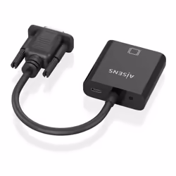 AISENS A115-0873 câble vidéo et adaptateur 0,2 m HDMI + 3.5mm + Micro-USB Type-B VGA (D-Sub) Noir