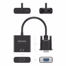 AISENS A115-0873 câble vidéo et adaptateur 0,2 m HDMI + 3.5mm + Micro-USB Type-B VGA (D-Sub) Noir - Vue supplémentaire 5