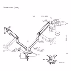 AISENS DT32TSR-297 support d'écran plat pour bureau 32" Noir, Blanc - Vue supplémentaire 7