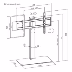 AISENS DT86TS-291 support pour téléviseur 2,18 m (86") Noir - Vue supplémentaire 6