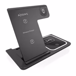 AISENS ASCH-15W3WC043-BK, Intérieure, USB, Recharge sans fil, Noir