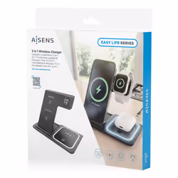 AISENS ASCH-15W3WC043-BK chargeur d'appareils mobiles Casque, Téléphone portable, Smartphone, Smartwatch Noir USB Recharge sans fil Intérieure - Vue supplémentaire 7