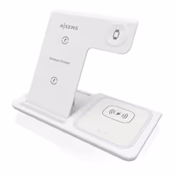 AISENS ASCH-15W3WC044-W chargeur d'appareils mobiles Casque, Téléphone portable, Smartphone, Smartwatch Blanc USB Recharge sans fil Intérieure