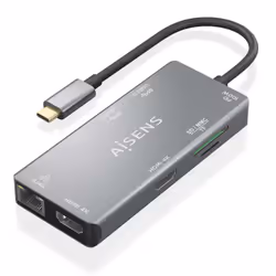AISENS ASUC-9P018-GR, Avec fil, USB 3.2 Gen 1 (3.1 Gen 1) Type-C, 100 W, 10,100,1000 Mbit/s, IEEE 802.3, IEEE 802.3ab, IEEE 8 ...