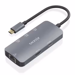 AISENS ASUC-6P019-GR, Avec fil, USB 3.2 Gen 1 (3.1 Gen 1) Type-C, 100 W, 10,100,1000 Mbit/s, IEEE 802.3, IEEE 802.3ab, IEEE 8 ...