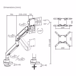 AISENS DT57TSR-307 support d'écran plat pour bureau 57" Noir - Vue supplémentaire 7
