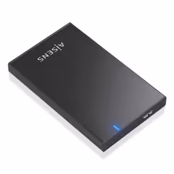 AISENS ASE-2527B, Boîtier disque dur/SSD, 2.5", SATA, Série ATA II, Série ATA III, 5 Gbit/s, Connectivité USB, Noir