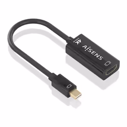 AISENS A125-0904, 0,15 m, Mini DisplayPort, HDMI Type A (Standard), Mâle, Femelle, Droit
