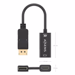 AISENS A125-0905 câble vidéo et adaptateur 0,15 m DisplayPort HDMI Type A (Standard) Noir - Vue supplémentaire 4